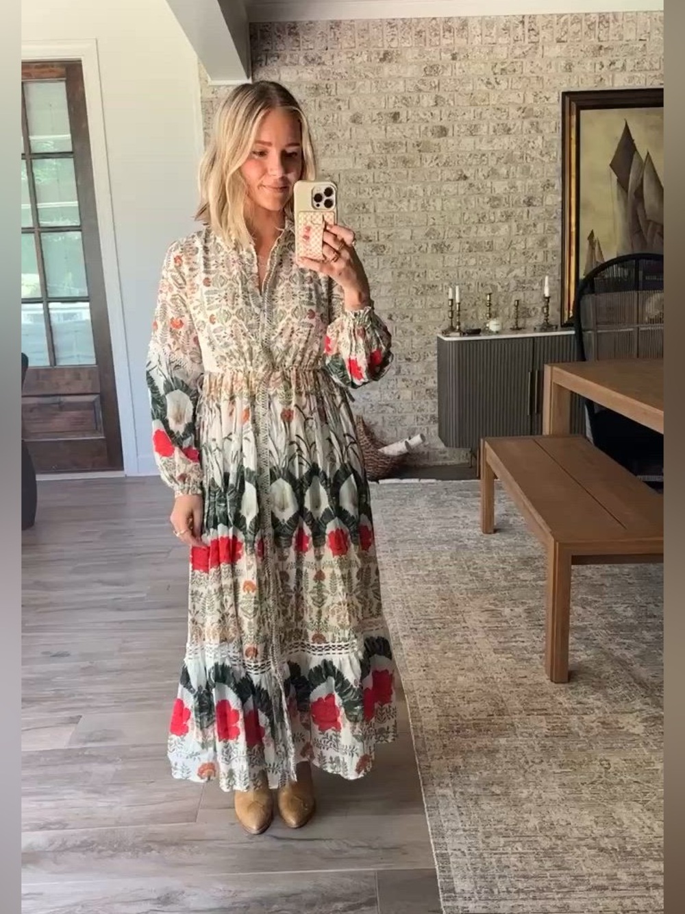 Anthropologie Eleanora Buttondown Shirtdress Silk Blend Botanical Motif Sz: L - Picture 9 of 15